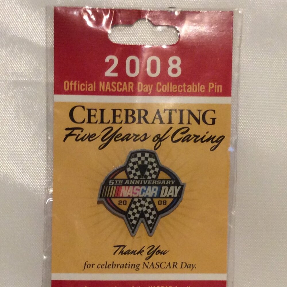 Official NASCAR 2008 Day Collectible Pin Celebrating Five Years of Caring New